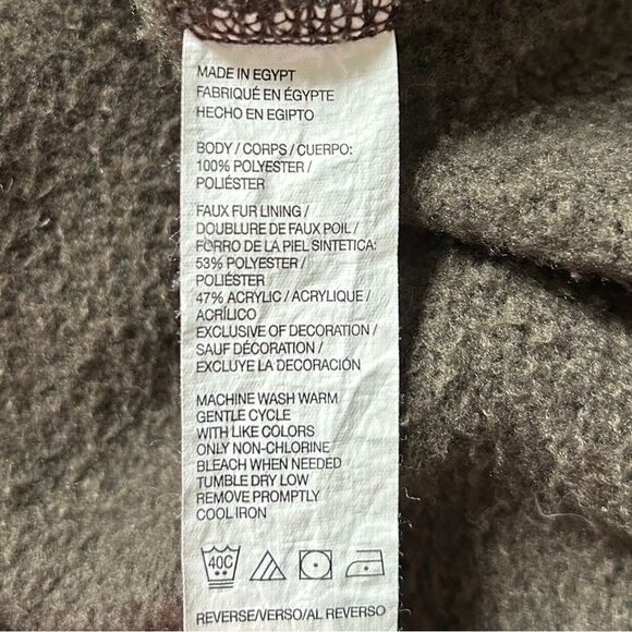 Timberland Quarter Zip Brown Fleece Pullover Long Sleeve Sweater Size Large - Picture 4 of 8